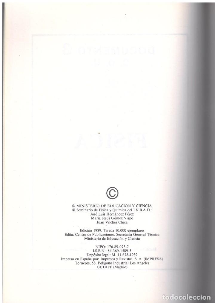 Libros de segunda mano de ciencias: INBAD, F&iacute;sica C.O.U. Documento 3. - Foto 2
