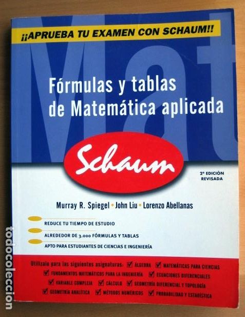 Libros de segunda mano de ciencias: Manuales Schaum, F&oacute;rmulas y tablas de matem&aacute;tica aplicada - Foto 1
