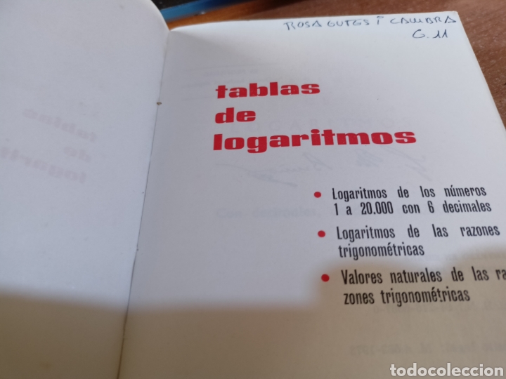 Libros de segunda mano de ciencias: Tablas de logaritmos - Editorial Bru&ntilde;o 1973 - Foto 4
