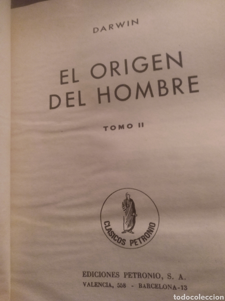 Libros de segunda mano: 1973. Darwin. El origen del hombre - Foto 1