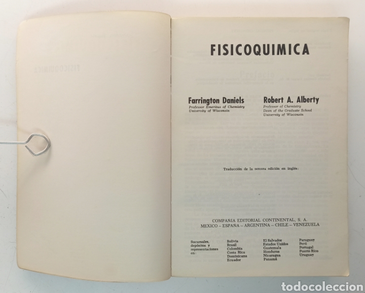 Libros de segunda mano de ciencias: Fisicoqu&iacute;mica. Farrington Daniels y Robert A. Alberty. CECSA - Foto 3