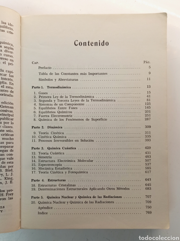 Libros de segunda mano de ciencias: Fisicoqu&iacute;mica. Farrington Daniels y Robert A. Alberty. CECSA - Foto 4