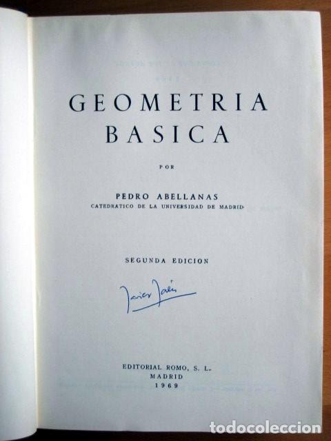 Libros de segunda mano de ciencias: Geometr&iacute;a b&aacute;sica, de P. Abellanas - Foto 2
