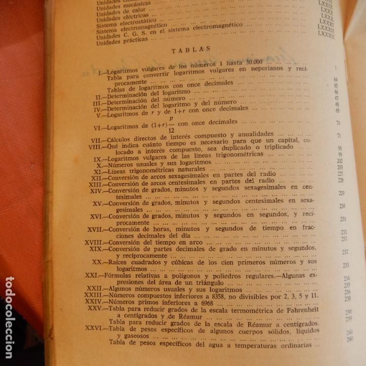 Libros de segunda mano de ciencias: TABLAS DE LOGARITMOS TRIGONOM&Eacute;TRICAS Y DE C&Aacute;LCULO DE INTERESES-E. S&Aacute;NCHEZ RAMOS - ED. HERNANDO 1965 - Foto 6