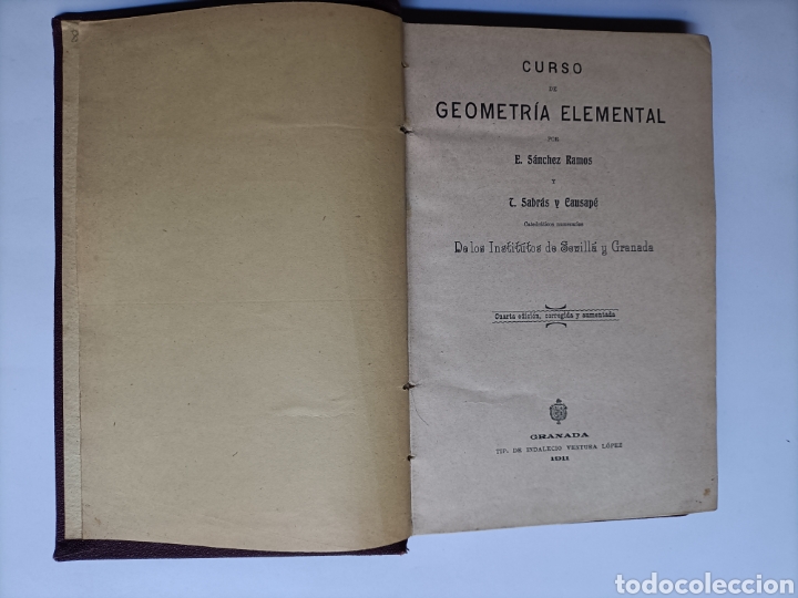 Libros de segunda mano de ciencias: Curso de geometr&iacute;a elemental E. S&aacute;nchez Ramos . Temas matem&aacute;ticas - Foto 6
