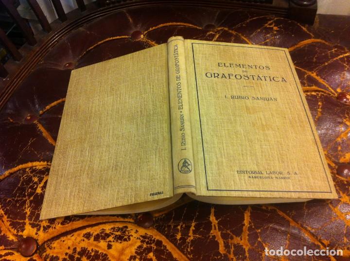 Libros de segunda mano de ciencias: RUBIO SANJU&Aacute;N. ELEMENTOS DE GRAFOST&Aacute;TICA. ED. LABOR, 1951 - Foto 1