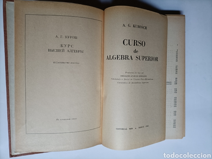 Libros de segunda mano de ciencias: Curso de &aacute;lgebra superior A.G.Kurosch . Temas matem&aacute;ticas - Foto 8