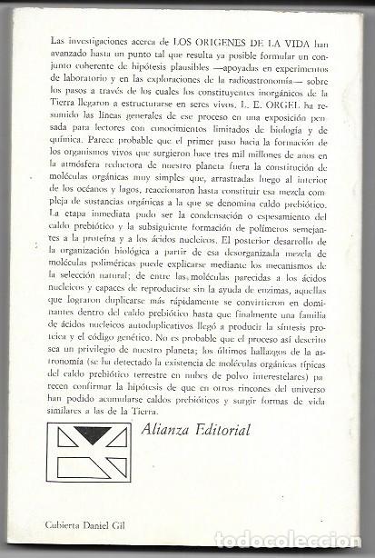 Libros de segunda mano: L. E. Orgel . Los or&iacute;genes de la vida - Foto 2