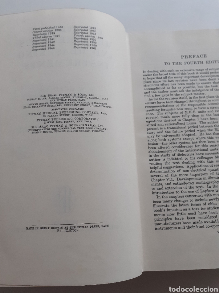 Libros de segunda mano de ciencias: Electrical measurements and measuring instruments, E. W. Golding, 4a edici&oacute;n, 1961 ingl&eacute;s - Foto 4
