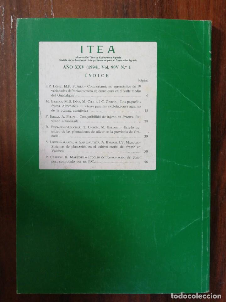 Libros de segunda mano: ITEA. PRODUCCI&Oacute;N VEGETAL. 1994. VOL. 90V N&ordm; 1 - Foto 2