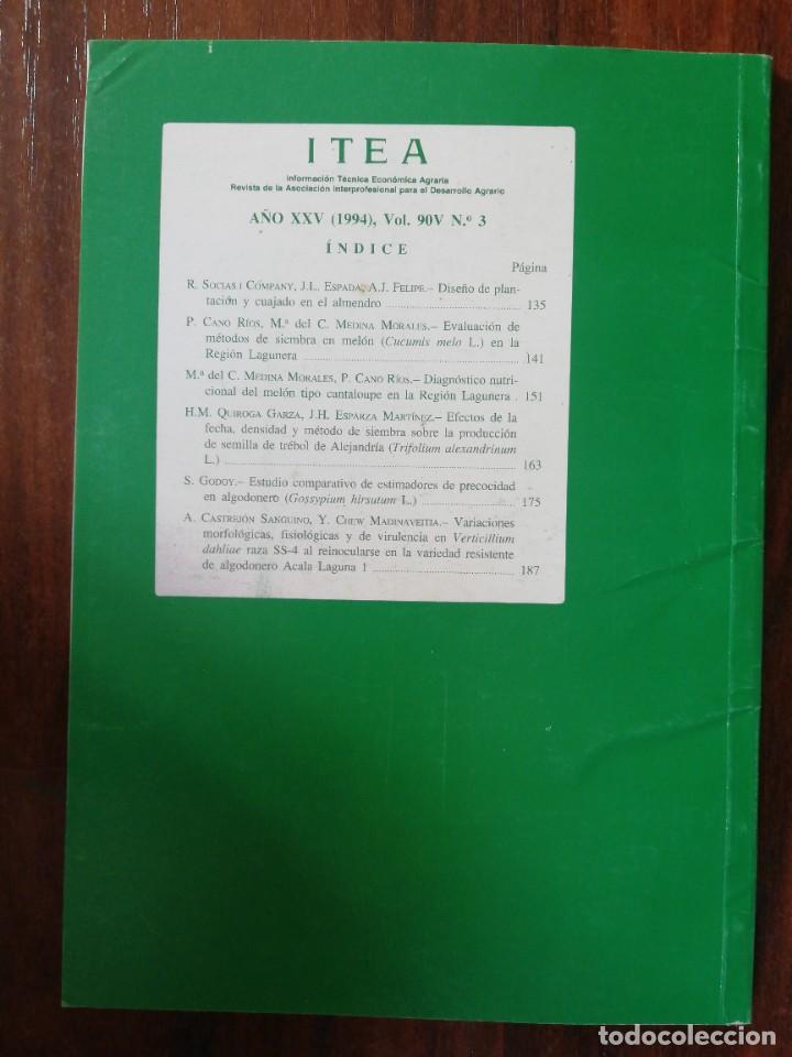 Libros de segunda mano: ITEA. PRODUCCI&Oacute;N VEGETAL. 1994. VOL. 90V N&ordm; 3 - Foto 2