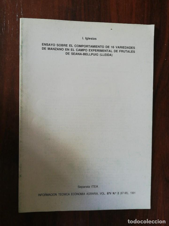 Libri di seconda mano: ENSAYO SOBRE EL COMPORTAMIENTO DE 16 VARIEDADES DE MANZANO. IGLESIAS, I. 1991. ITEA.