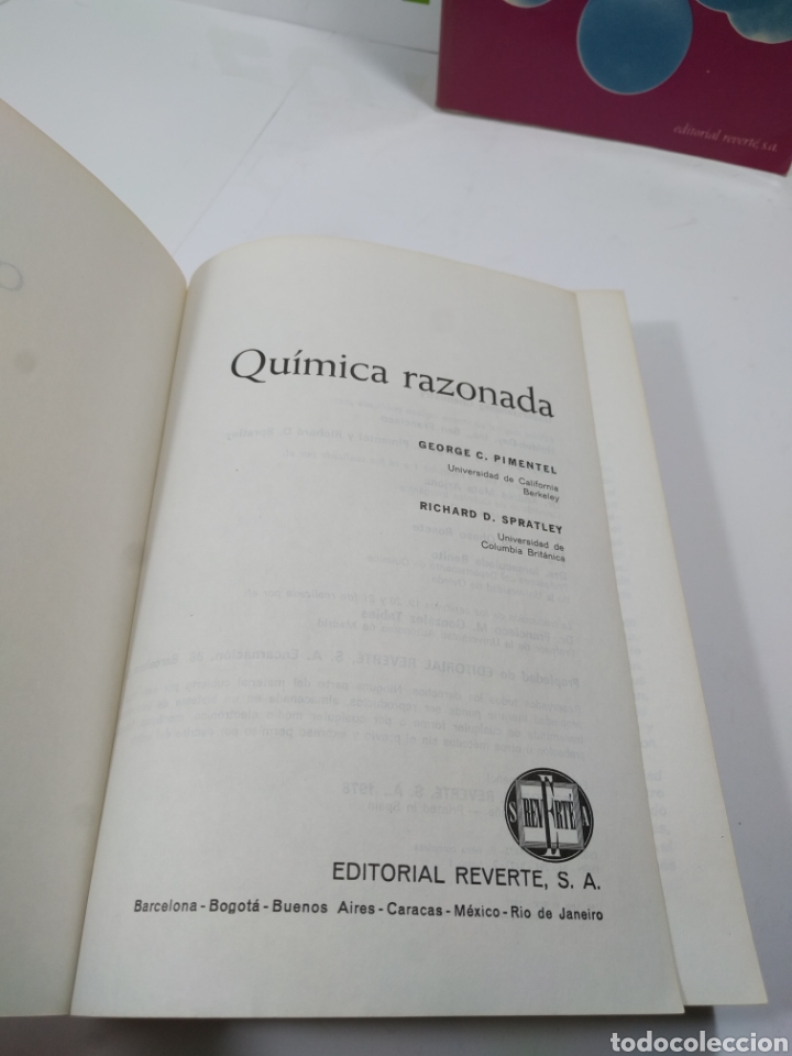 Libros de segunda mano de ciencias: Qu&iacute;mica razonada. 2 tomos. Editorial Reverte. - Foto 2