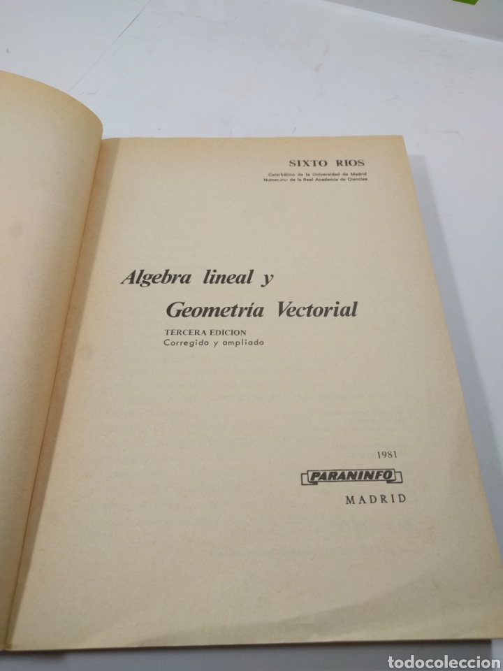 Libros de segunda mano de ciencias: &Aacute;lgebra lineal y geometr&iacute;a vectorial. Paraninfo. - Foto 3