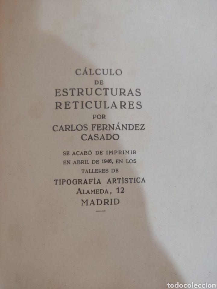 Libros de segunda mano de ciencias: C&aacute;lculo de estructuras reticulares 1946 - Foto 5