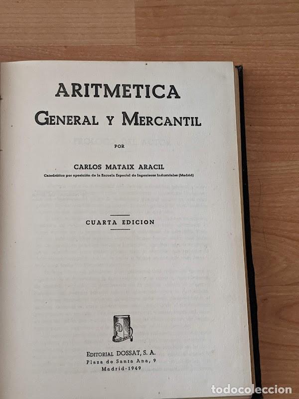 Libros de segunda mano de ciencias: ARITM&Eacute;TICA GENERAL Y MERCANTIL - Foto 2