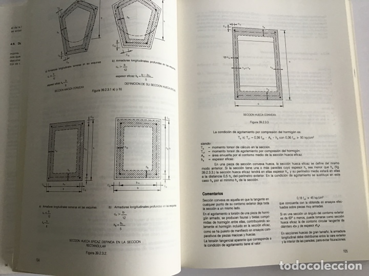 Libros de segunda mano de ciencias: INSTRUCCI&Oacute;N PARA EL PROYECTO Y LA EJECUCI&Oacute;N DE OBRAS DE HORMIG&Oacute;N ARMADO / EH-91 / MOPT 1991 - Foto 3