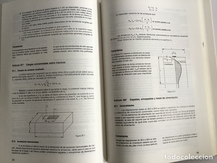 Libros de segunda mano de ciencias: INSTRUCCI&Oacute;N PARA EL PROYECTO Y LA EJECUCI&Oacute;N DE OBRAS DE HORMIG&Oacute;N ARMADO / EH-91 / MOPT 1991 - Foto 4