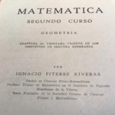 Libri di seconda mano: MATEMÁTICA, SEGUNDO CURSO. GEOMETRÍA. FITERRE. 1950