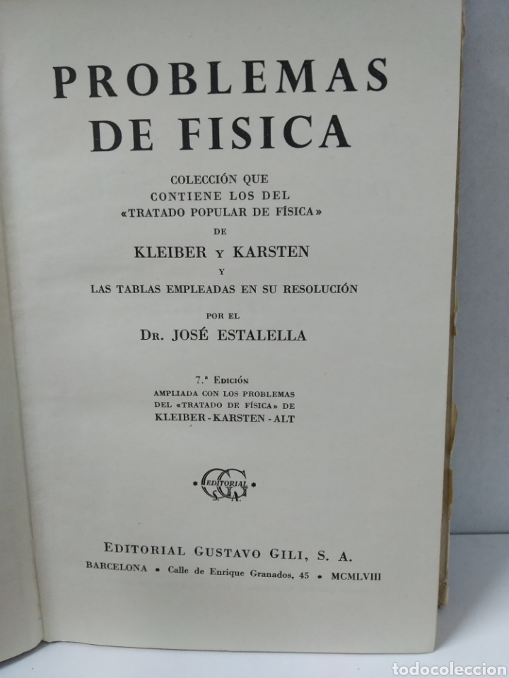 Libros de segunda mano de ciencias: PROBLEMAS DE F&Iacute;SICA. J. ESTALELLA. - Foto 3