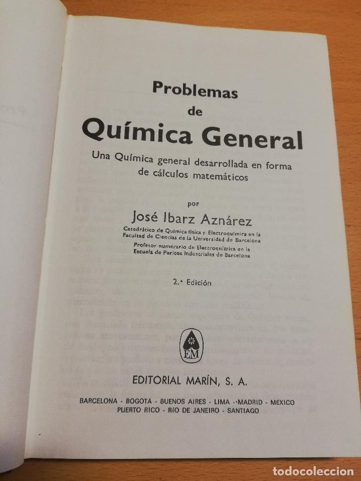 Libros de segunda mano de ciencias: PROBLEMAS DE QU&Iacute;MICA GENERAL (JOS&Eacute; IBARZ AZN&Aacute;REZ) - Foto 2