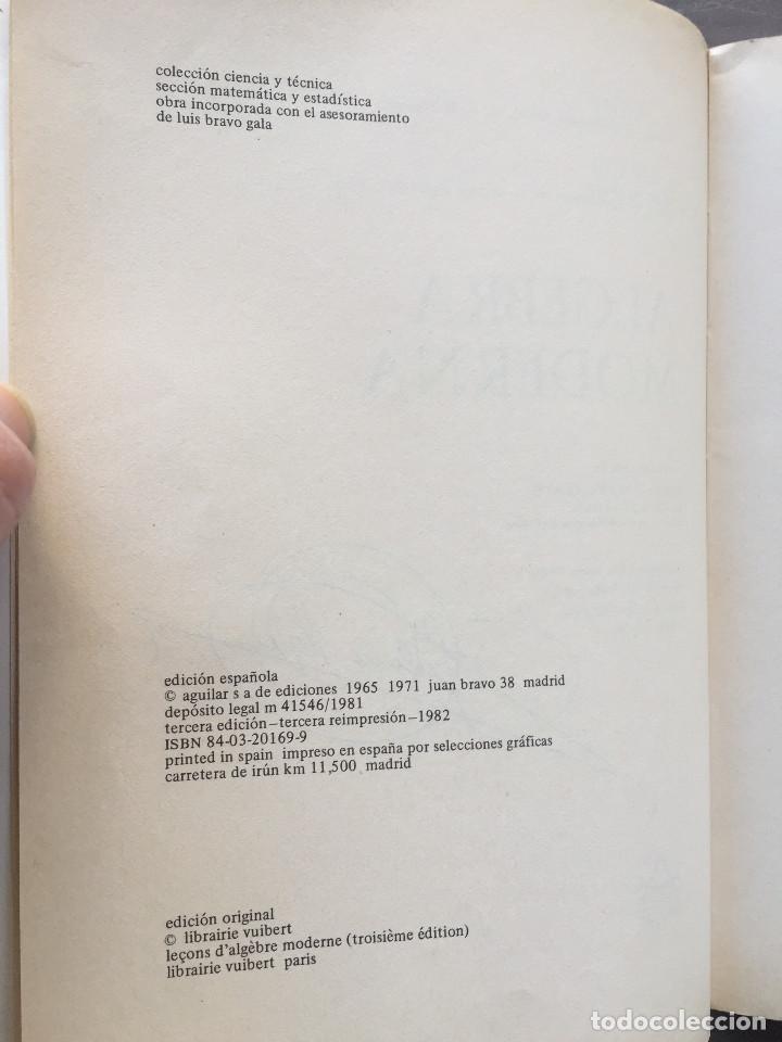 Libros de segunda mano de ciencias: Algebra Moderna - Lentin / Rivaud - Editorial Aguilar 1982 - Foto 4