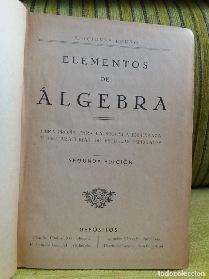 Libros de segunda mano de ciencias: ELEMENTOS DE &Aacute;LGEBRA - Foto 4