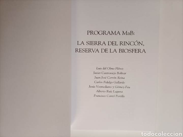 Libros de segunda mano: Programa MaB. La Sierra del Rinc&oacute;n reservas de la biosfera . Madrid Luis del Olmo Fl&oacute;rez - Foto 6