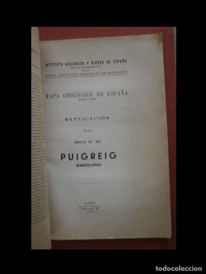 Libros de segunda mano: Puigreig (Barcelona). Mapa Geol&oacute;gico de Espa&ntilde;a. - Foto 5