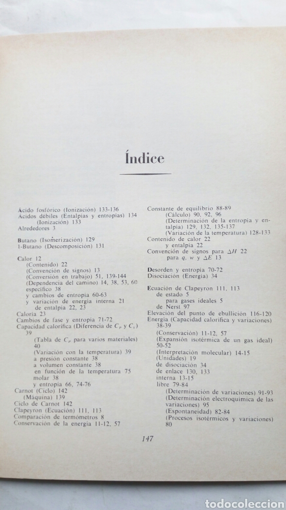 Libros de segunda mano de ciencias: Termodin&aacute;mica qu&iacute;mica elemental. Bruce H. Mahan. - Foto 6