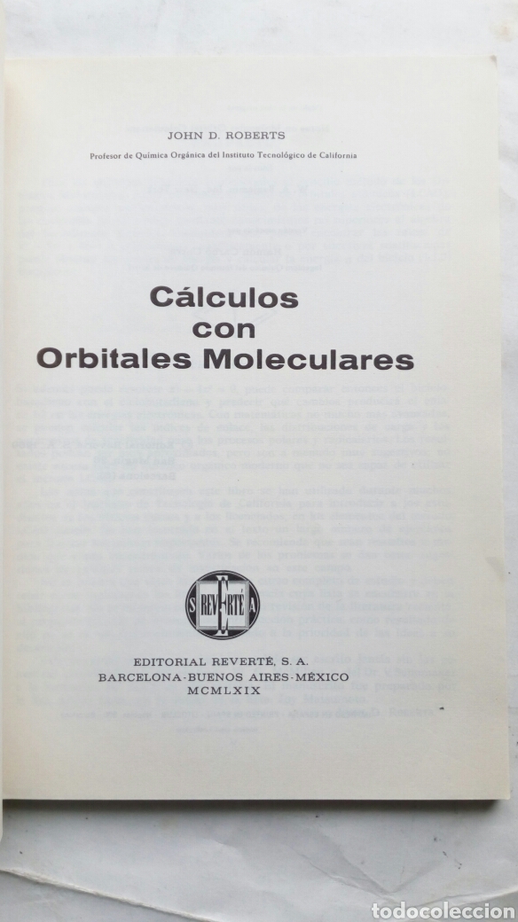 Libros de segunda mano de ciencias: C&aacute;lculos con orbitales moleculares. John D. Roberts. - Foto 3
