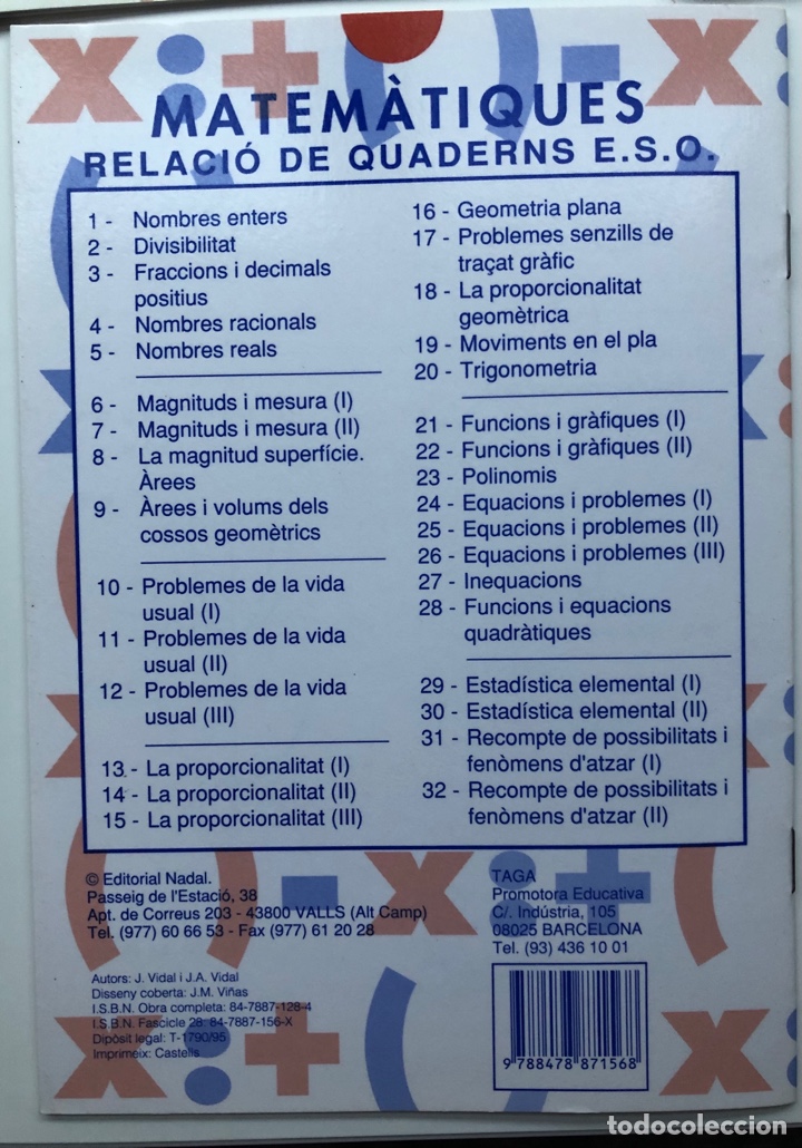 Libros de segunda mano de ciencias: Lote de 7 cuadernos ejercicios matematicas Nadal - Foto 9