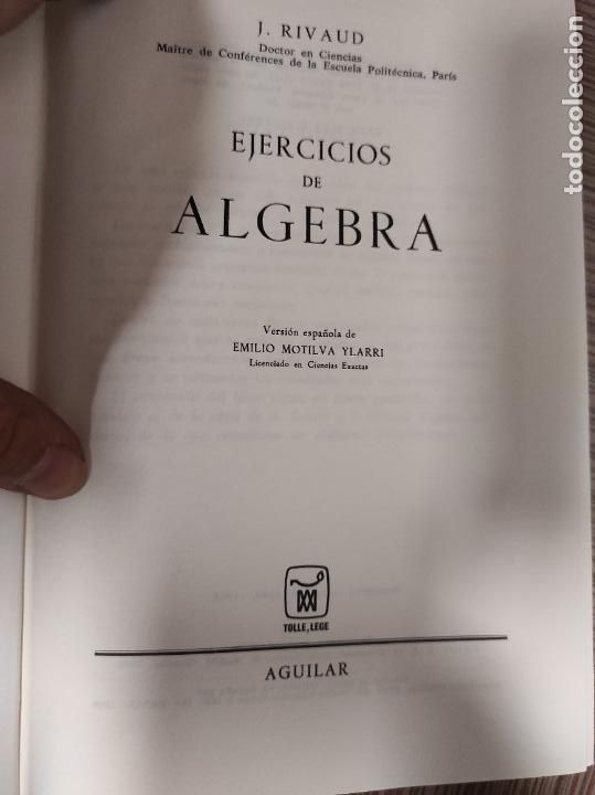 Libros de segunda mano de ciencias: Ejercicios de &aacute;lgebra, de J. Rivaud - Foto 2