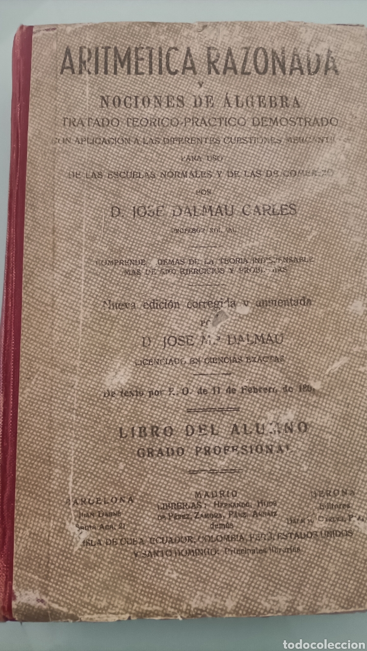 Libros de segunda mano de ciencias: Aritm&eacute;tica razonada y nociones de &Aacute;lgebra - Foto 1