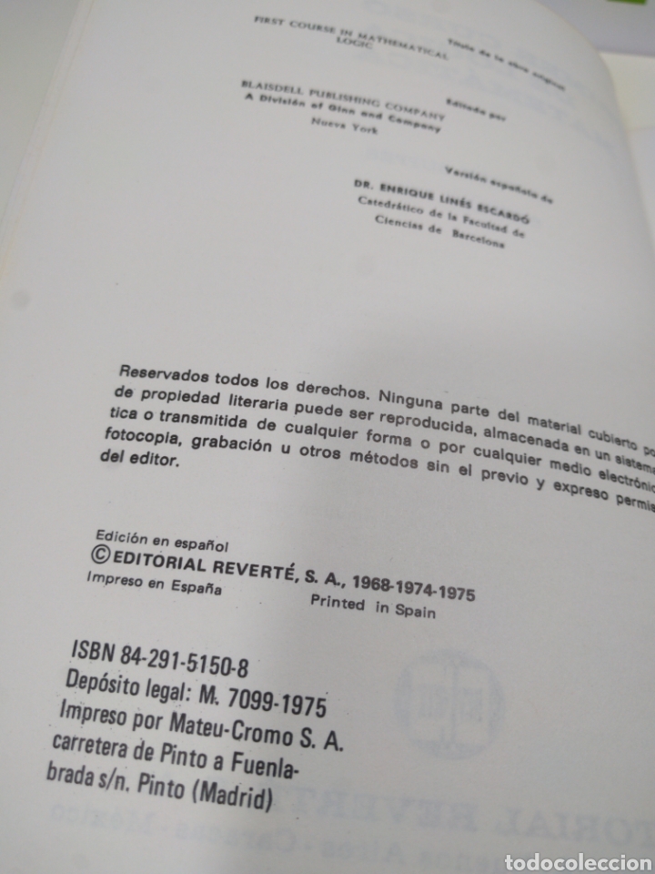 Libros de segunda mano de ciencias: Introducci&oacute;n a la log&iacute;stica matem&aacute;tica. Editorial Reverte. S A - Foto 3