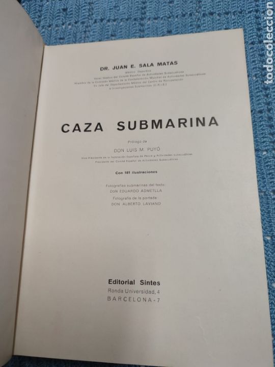 Libros de segunda mano: Caza submarina. Juan E. Sala Matas. Ed. Sintes - Foto 3