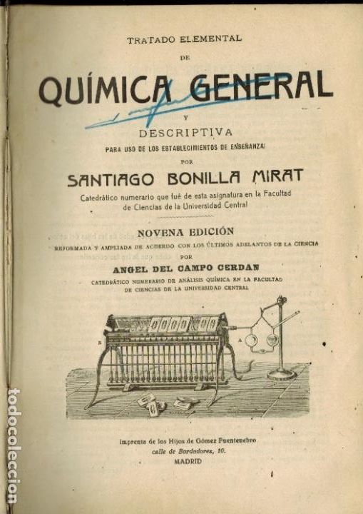 Second hand books of Sciences: TRATADO ELEMENTAL DE QU&Iacute;MICA GEN ERAL Y DESCRIPTIVA