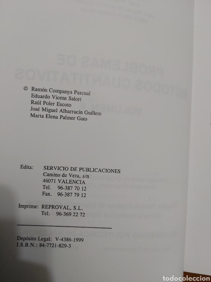 Libros de segunda mano de ciencias: Problemas de m&eacute;todos cuantitativos. Volumen 2 - Foto 2