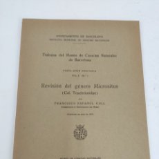 Libros de segunda mano: L-923. TRABAJOS DEL MUSEO DE CIENCIAS NATURALES DE BARCELONA. REVISION DEL GENERO MICROSITUS