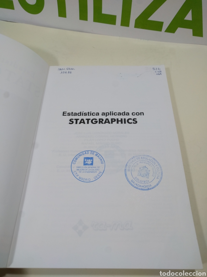 Libros de segunda mano de ciencias: Estad&iacute;stica aplicada con statgraphics. Ra-ma. - Foto 3