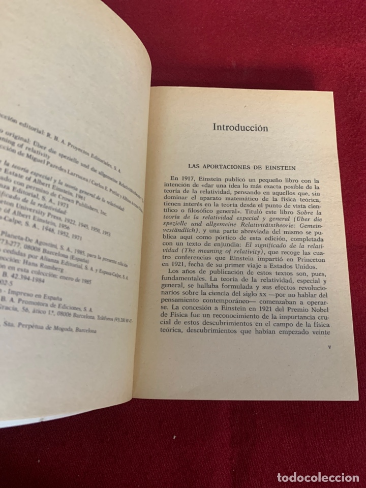 Libros de segunda mano de ciencias: El significado de la relatividad. Albert Einstein. - Foto 5