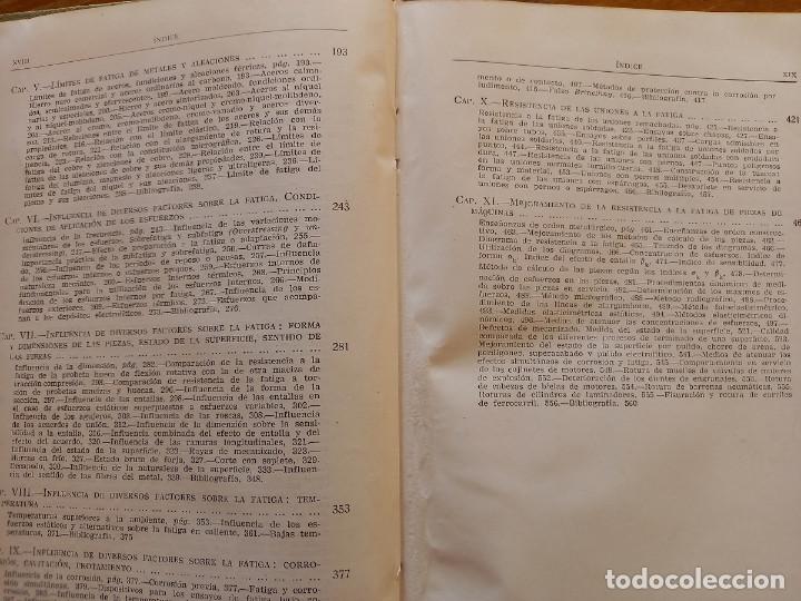 Libros de segunda mano de ciencias: La fatiga de los metales de R. Cazaud - Foto 7