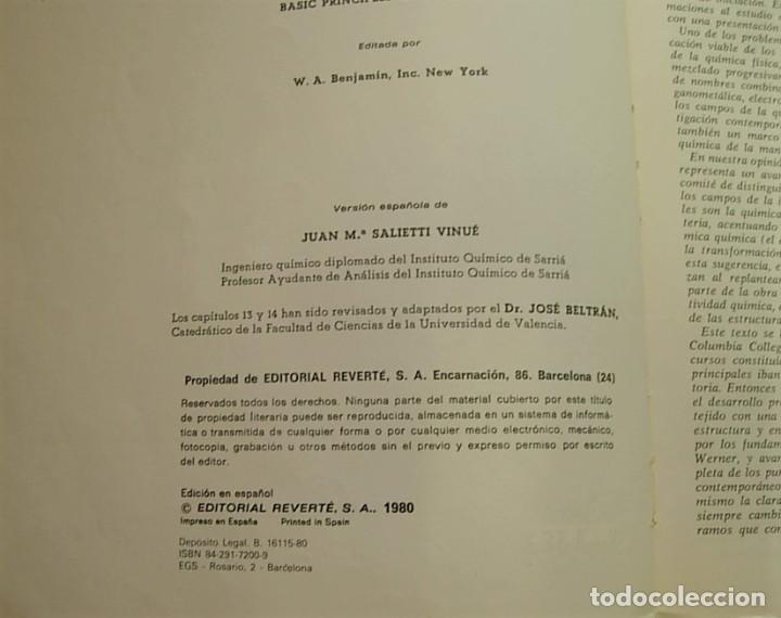 Libros de segunda mano de ciencias: LOTE 2 Libros TEMAS BASICOS DE QUIMICA + PRINCIPIOS BASICOS DE QUIMICA Reverte Alhambra - Foto 4