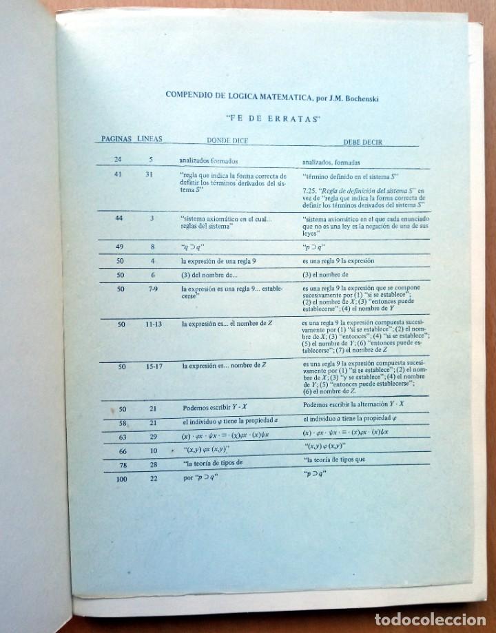 Libros de segunda mano de ciencias: Compendio de L&oacute;gica matem&aacute;tica, de J. M. Bochenski - Foto 3