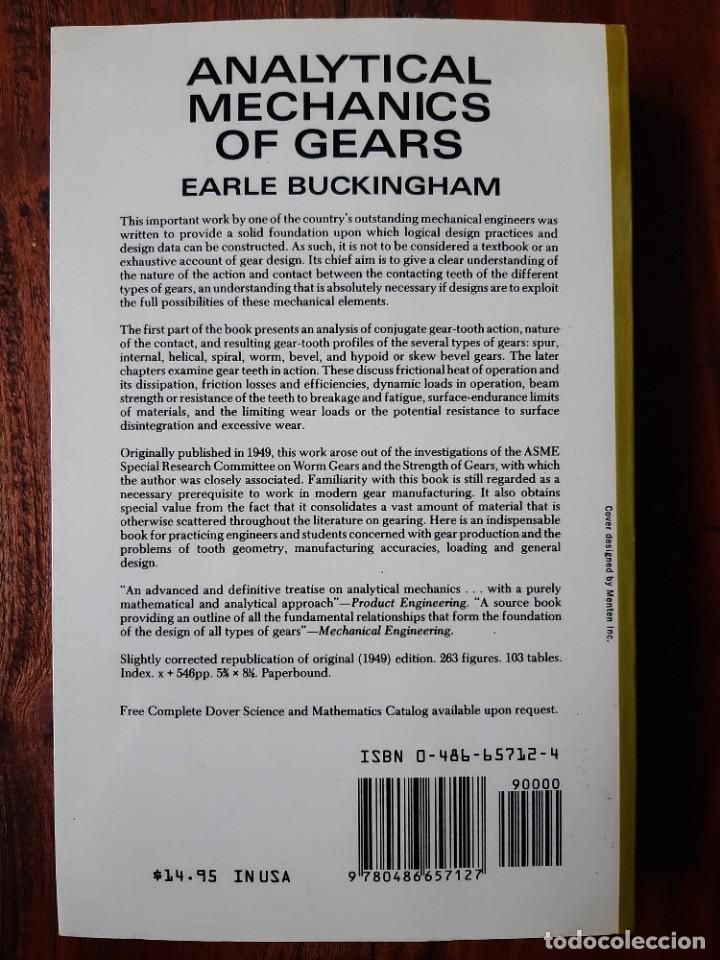 Libros de segunda mano de ciencias: Analytical Mechanics of Gears, Buckingham - Foto 2