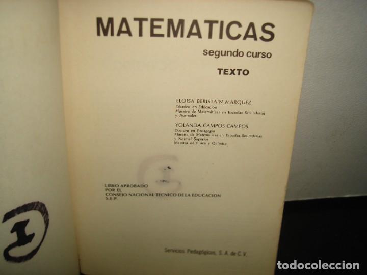 Libros de segunda mano de ciencias: 10- MATEM&Aacute;TICAS, SEGUNDO CURSO -ELOISA BERISTAIN M&Aacute;RQUEZ - Foto 3