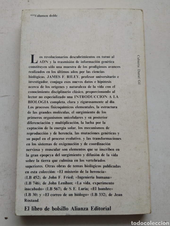 Libros de segunda mano: INTRODUCCI&Oacute;N A LA BIOLOG&Iacute;A/JAMES F. RILEY - Foto 3