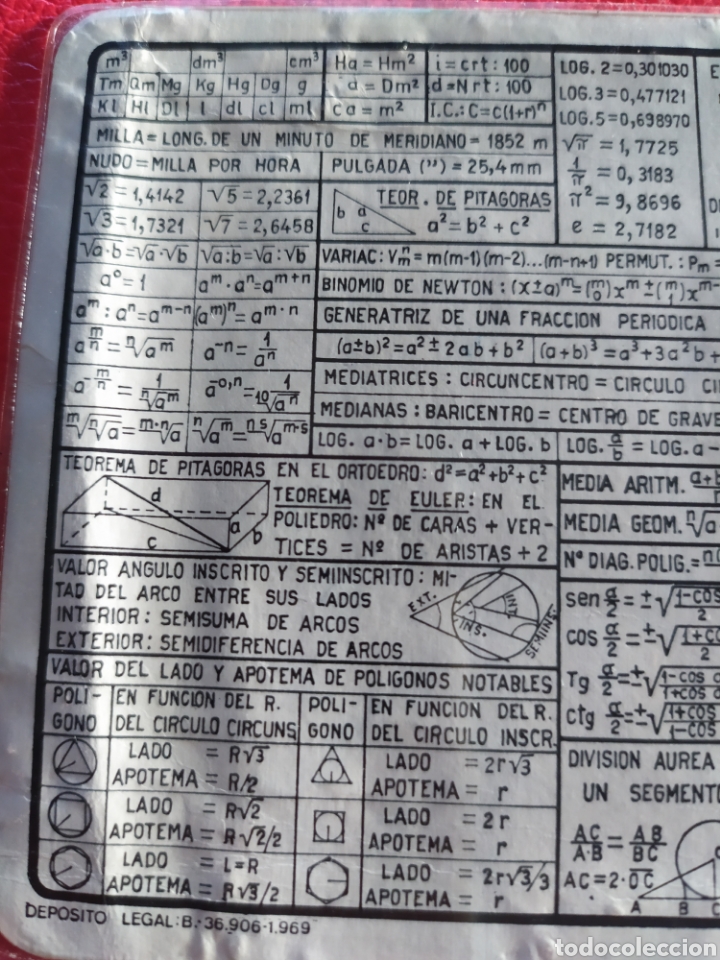 Libros de segunda mano de ciencias: ANTIGUO FORMULARIO DE MATEM&Aacute;TICAS - Foto 4