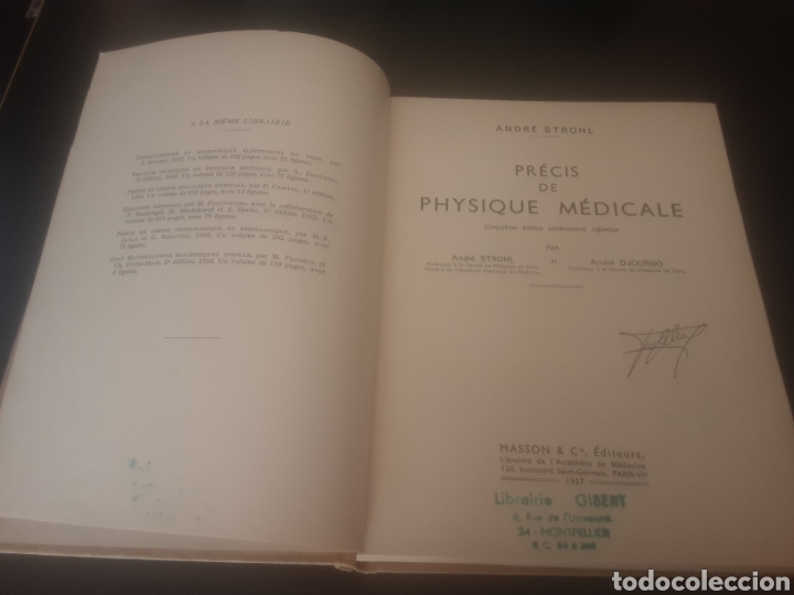 Libros de segunda mano de ciencias: Pr&eacute;cis de Physique M&eacute;dicale - Andr&eacute; Strohl- - Foto 5