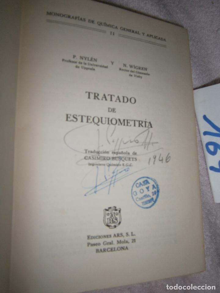 Libros de segunda mano de ciencias: ANTIGUO LIBRO - TRATADO DE ESTEQUIOMETRIA - Foto 2